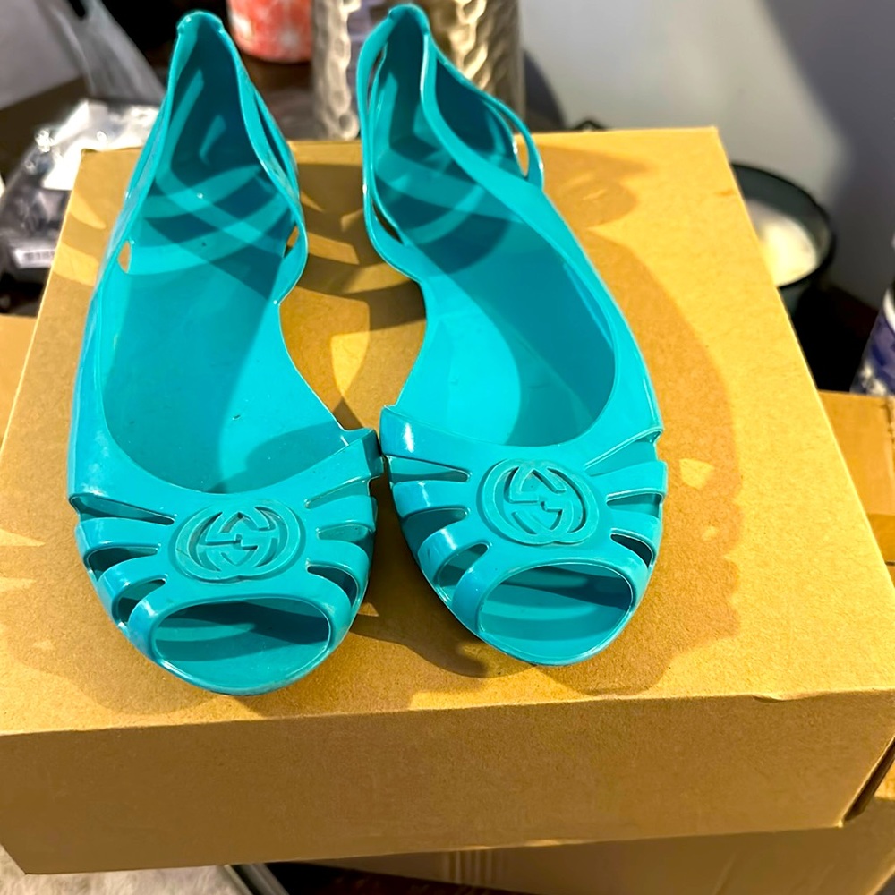 Gently worn Gucci jelly sandals